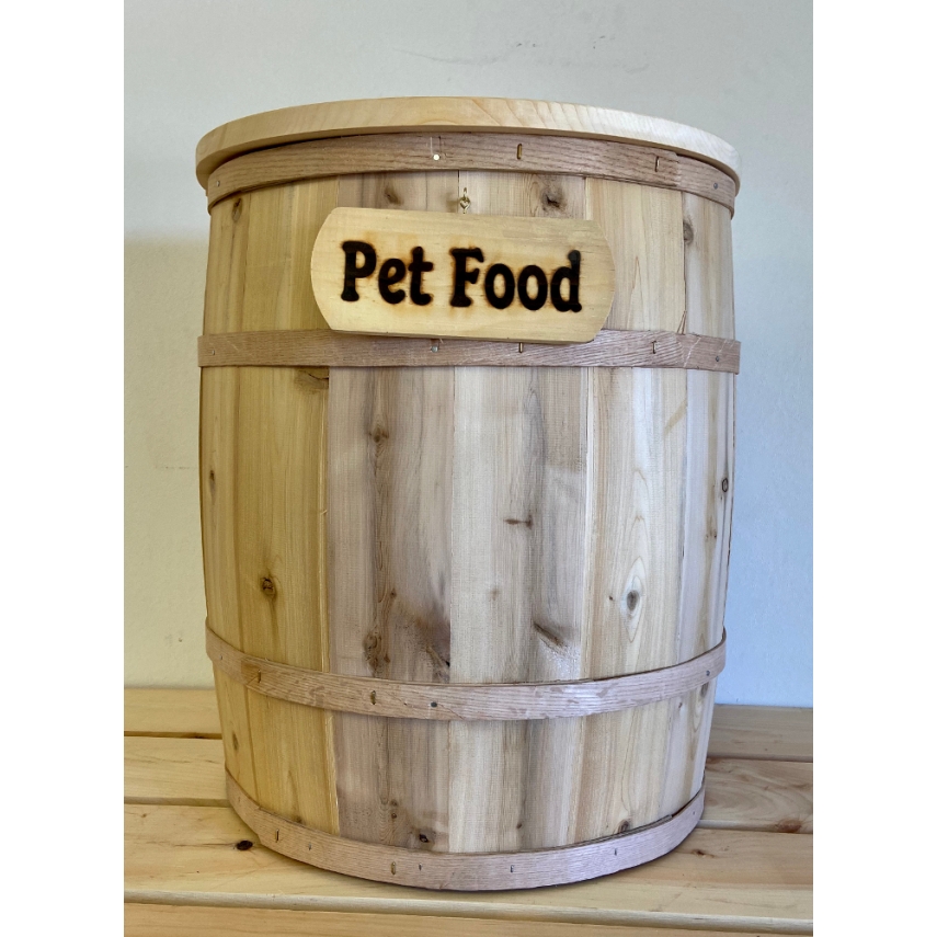 rustic dog food container