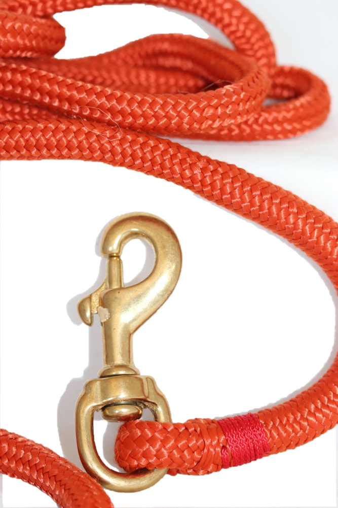 Nautical Rope Dog Leash - Pumpkin