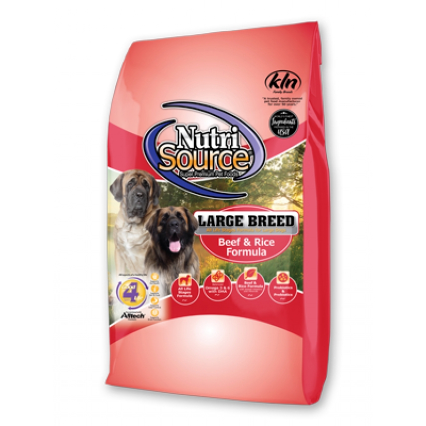 NutriSource Dry Dog Food - Beef and Rice Large Breed Adult - 30lb